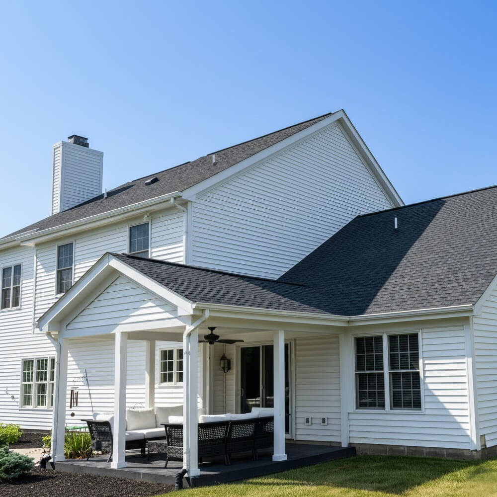 Asphalt shingle roof on residential home in Avon, Indiana