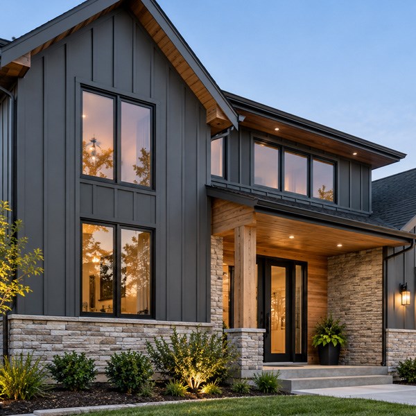 new wood siding installed on a home