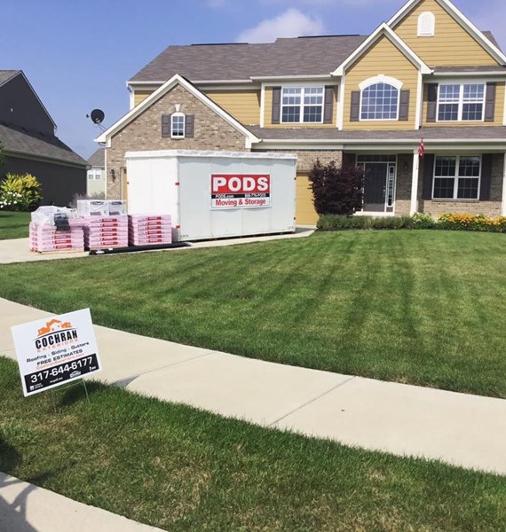 Two-story reroof project in Indiana