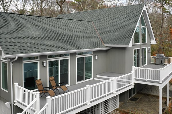 New roof installed on single family home