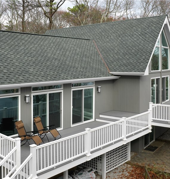 New roof installed on single family home