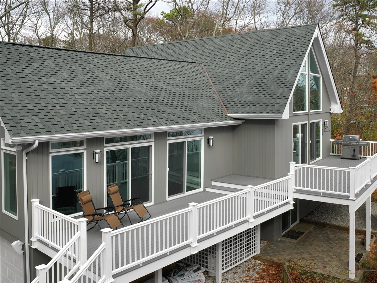 New roof installed on single family home