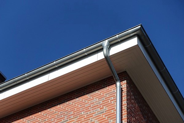 Steel gutters on house in Indianapolis