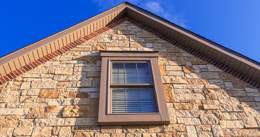 new stone siding installed