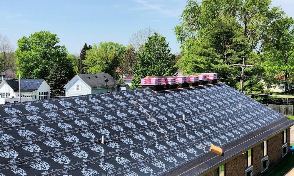 New roofing installation