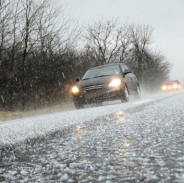 Hail stom in Indiana residential neighborhood causing damage