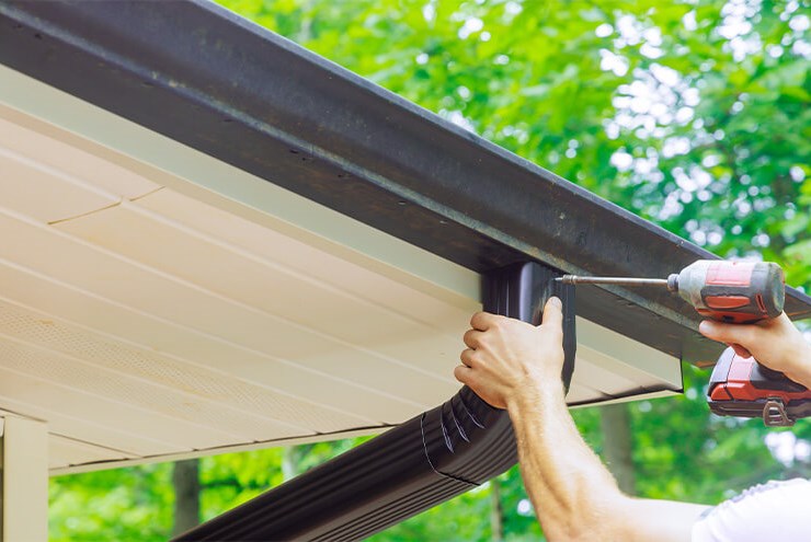 aluminum gutter installation in fishers, in